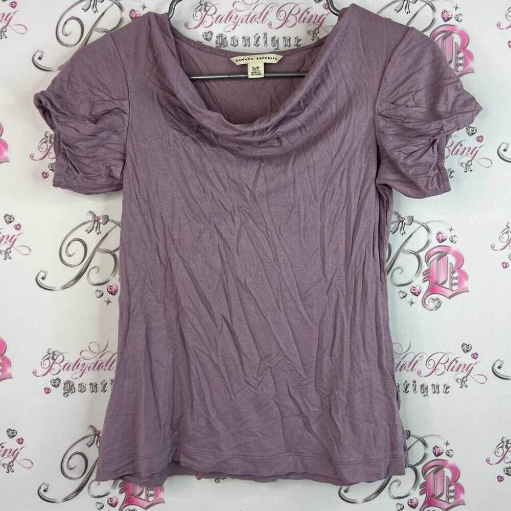 Banana Republic tshirt tee comfy stretchy purple Mauve Short Sleeve Top